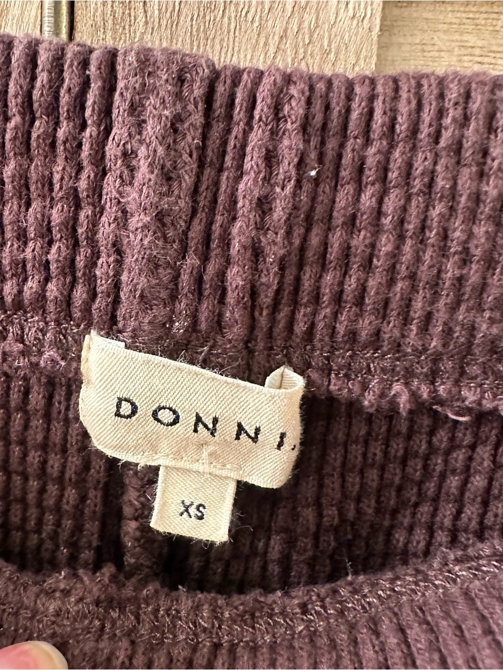DONNI. The Thermal Crop Stripe Pants in Espresso size XS - Picture 9 of 9